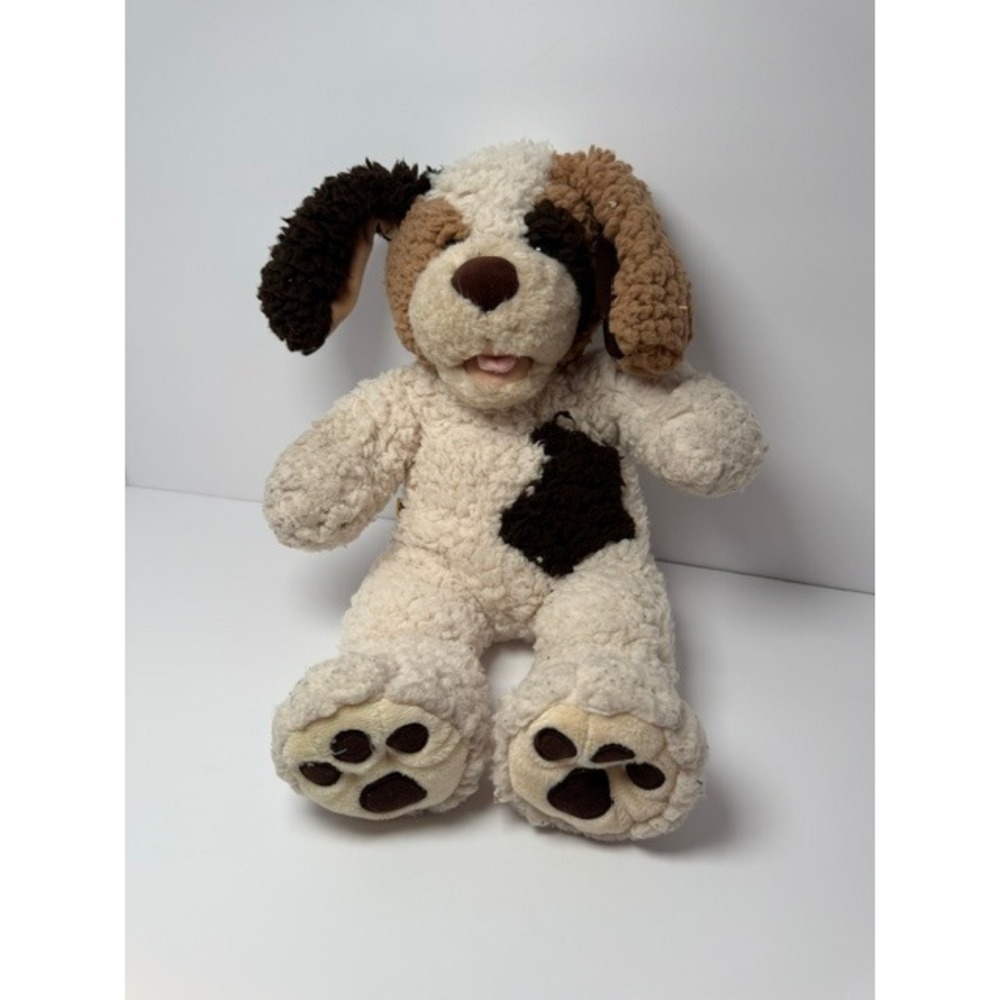 Build-A-Bear Workshop Shaggy scruffy Sherpa Puppy Dog‎ Plush Spotted Floppy Ears